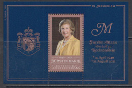 2022 Liechtenstein Furstin MARIE Royalty Memorial Souvenir Sheet  MNH @ BELOW FACE VALUE - Ongebruikt