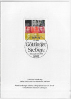 Germany 2012 First Day Sheet 175 Years Of The Göttinten Seven 7 Liberal Professors At University Of Göttingen - 2011-…