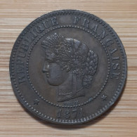 (N-0048) - Gouvernement De Défense Nationale – 5 Centimes 1871 A, Paris - 1870-1871 Kabinett Trochu