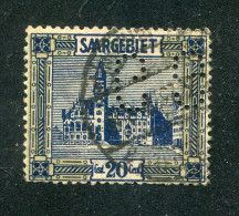 "SAARGEBIET" Wert Mit "LOCHUNG/PERFIN" Gestempelt (A1211) - Used Stamps