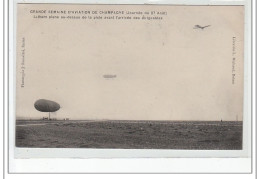 GRANDE SEMAINE D'AVIATION DE CHAMPAGNE (27 Août)- Latham Plane Avant L'arrivée Des Dirigeables - CACHET - Très Bon - Bétheny