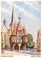 73623606 Michelstadt Rathaus Und Kirche Kuenstlerkarte Michelstadt - Michelstadt