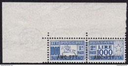 1954 TRIESTE A, Pacchi Postali,  N° 26 , 1000 Lire Oltremare, Cavallino, MNH** - Otros & Sin Clasificación