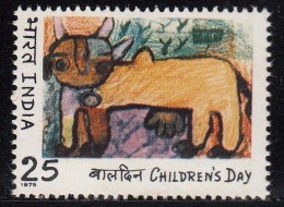 India MNH 1975, Children's Day, Cow, Farm Animal, Art, Painting. - Ongebruikt