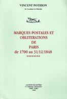 MARQUES POSTALES ET OBLITERATIONS DE PARIS V. POTHION - Afstempelingen