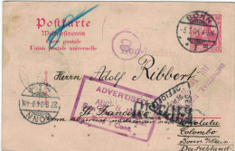 Ganzsache - Seehaus Bonn 1904 > Adolf Ribbert St. Francisko Nachsenden Ggf Honolulu - Postcards