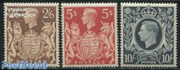 Great Britain 1939 Definitives 3v, Mint NH - Ungebraucht