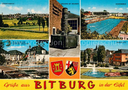 73615720 Bitburg Panorama Brauerei Mit Brunnen Schwimmbad Neue Anlage Am Maximin - Bitburg