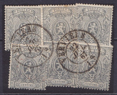 Belgique - 6x N°23 - Affr. Reconstitué Sur Fragment - Oblit. VERVIERS /22 JUIL 1867 - Superbe ! - 1866-1867 Petit Lion