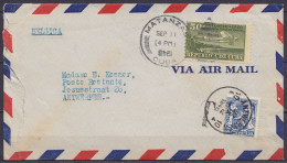 Cuba - Env. Par Avion Affr. 50c Cçd MATANZAS /SEP 11 1946 (année Inversée !) Pour Et Taxé 50c à ANTWERPEN - Càd ANTWERPE - Brieven En Documenten