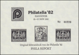 Schwarzdruck Zur Philatelia Hannover 1982 Mit Hannover Messe Marken - Privées & Locales
