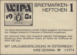 Briefmarkenheftchen 1 Zur WIPA 1981 Urlaubsverlosung, Mit 4mal 1635 ** - Postzegelboekjes