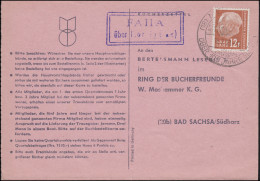 Landpost Faha über Merzig, Buchbestellkarte SSt MERZIG 100 Jahre Stadt 16.2.59 - Sonstige & Ohne Zuordnung