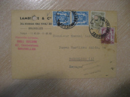 BRUXELLES 1947 To Barcelona Spain Cancel Lambiotte Card BELGIUM - Andere & Zonder Classificatie