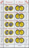 Monaco 2 MNH Minisheets - Monnaies