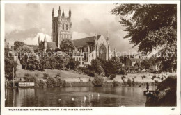 11774652 Worcester Cathedral From The River Severn Worcester - Andere & Zonder Classificatie