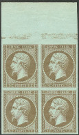 **  Mordoré. No 11c, Bloc De Quatre Bdf, Très Frais. - TB - 1853-1860 Napoléon III