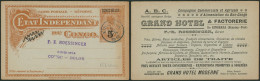 Congo Belge - EP Au Type N°31 (réponse) Expédié De Et Vers Kinshasa (1912) + Repiquage Grand Hotel A.B.C. - Enteros Postales