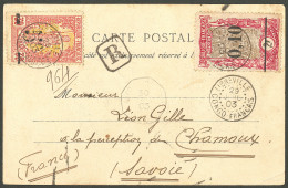 Lettre Cad "Libreville" Juil 1903 Sur N°46 + 47, Sur CP Recommandée Pour La Savoie. - TB - R - Sonstige & Ohne Zuordnung