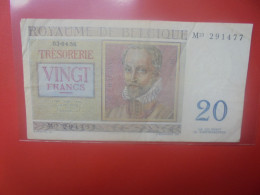 BELGIQUE 20 Francs 1956 Circuler (B.18) - 20 Franchi