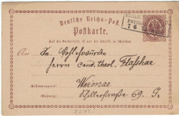 Ganzsache 1/2 Groschen - Berlin Potsdam 1873 > Weimar - Postcards