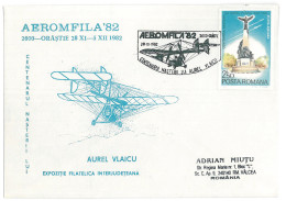 COV 82 - 223 AIRPLANE, Aurel Vlaicu, Orastie, Romania - Cover - Used - 1982 - Brieven En Documenten