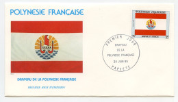 Enveloppe Premier Jour D'émission.Polynésie.Papeete 28 Juin 85.drapeau De La Polynésie Française - Autres & Non Classés