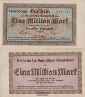 Bavaria Inflationsgeld Bavarian Staatsbank Slightly Used (II) 1923 1 One Million Mark - 1 Million Mark