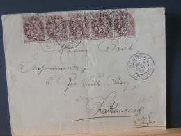 FRANCE/2118  DEVANT DE LETTRE    2C BLANC OBL. HOUSSAC 1908  TARIF  10C. - 1900-29 Blanc