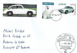 Troll (Norway Car) 1956, Letter To Andorra 2024, With The Local Illustrated Arrival Postmark - Covers & Documents