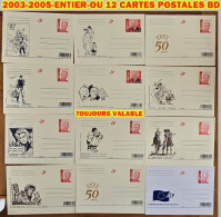 2003-2005-ENTIER-OU 12 CARTES POSTALES BD * IMPORTANT PRE TIMBREES - Cartes Postales Illustrées (1971-2014) [BK]