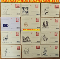 2003-2005-ENTIER-OU 12 CARTES POSTALES BD * IMPORTANT PRE TIMBREES - Geïllustreerde Briefkaarten (1971-2014) [BK]