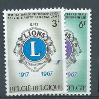 BELGIQUE - Neufs - 1967 - YT N° 1404-1405- Lionsclub International - Neufs