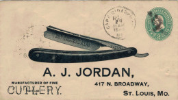 BVS Ganzsache > A. J. Jordan St. Louis - Rasiermesser Cutlery - ...-1900