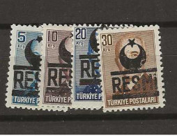 1951 MNH Turkye Dienst Mi 13-16  Postfris** - Timbres De Service