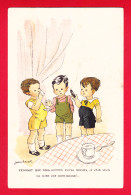 Illust-605P64  Jean CHEVAL, ""pendant Que Nous Sommes Entre Hommes, Je Vais Vous En Dire Une Bien Bonne"", Enfants, Cpa  - Cheval