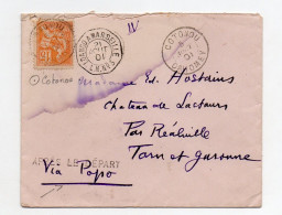 !!! DAHOMEY, LETTRE DE COTONOU DE 1901 POUR LA FRANCE, VIA POPO + CACHET MARITIME - Cartas & Documentos
