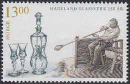 Norwegen Mi.Nr. 1790 Glaswerk Hadeland, Glasbläser (13,00) - Unused Stamps