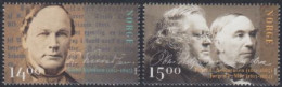 Norwegen Mi.Nr. 1796-97 Knud Knudsen,Peter Christen Asbjornsen, J.Moe (2 Werte) - Neufs