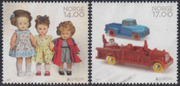 Norwegen Mi.Nr. 1884-85 Europa 15, Hist.Spielzeug, Puppen, Gummiautos (2 Werte) - Nuevos