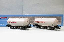 Jouef - 2 WAGONS CITERNE à 3 ESSIEUX Pétroles De L'Ouest ép. IV Réf. HJ6249 Neuf NBO HO 1/87 - Wagons Marchandises