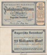 Bayern Rosenbg: BAY14 Länderbanknote Bayern Stark Gebraucht (IV) 1923 25 Mio. Mark - Sonstige & Ohne Zuordnung