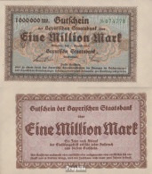 Bayern Inflationsgeld Bayerische Staatsbank Leicht Gebraucht (II) 1923 1 Million Mark - 1 Million Mark