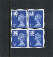 GREAT BRITAIN - 1971 3p  WALES  CB  BLOCK OF 4 MINT NH - Unused Stamps