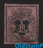 HANNOVER 1851 Mi.# 3 B 1/30Th / 1Sgr Gestempelt / Allemagne Alemania Altdeutschland Old Germany States - Hanovre