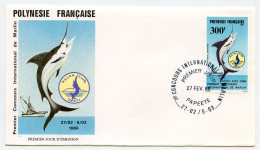 Enveloppe Timbres Premier Jour D'émission 1er Concours International De Marlin Le 27 02 86 .papeete.Polynésie Française - Autres & Non Classés