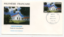 Enveloppe Timbres Premier Jour D'émission 17 Dec 86.temple De Avera ( Rurutu ) Edifice Religieux,Polynésie Française - Autres & Non Classés