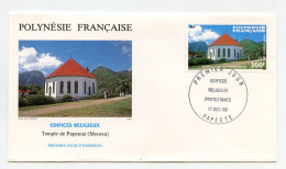 Enveloppe Timbres Premier Jour D'émission 17 Dec 86.temple De Papetoai ( Moorea ) Edifice Religieux,Polynésie Française - Other & Unclassified