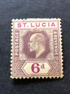 SAINT LUCIA  SG 72  6d Dull Purple And Violet  MH* Adhesion, See Scan  CV £40 - St.Lucia (...-1978)