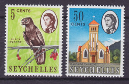 Seychelles 1962 Mi. 195X, 203X, Bird Vogel Oiseau Black Parot & Catholic Church, MNH** - Seychelles (...-1976)